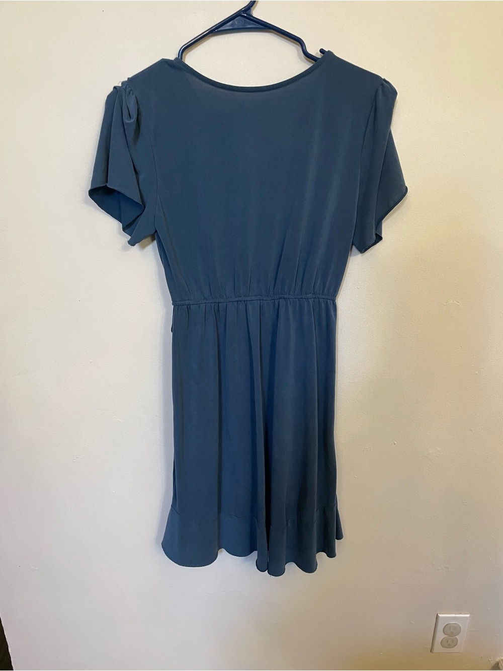 Alya blueish grey Wrap Dress with Ruffle Trim - Picture 5 of 6